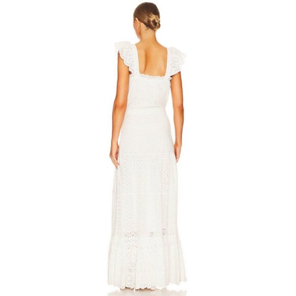 💕VERONICA BEARD💕 Aislin Broderie Anglaise Eyelet Cotton Maxi Dress White 6 NWT - Picture 4 of 16